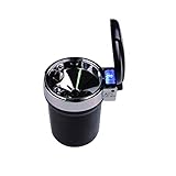 ABy Portable Car Cigarette Smokeless Ashtray Holder Tray with Cool Blue LED Light