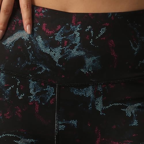 Image of SOIE Women Polyester Blend Sports Shorts High Waist Knee Length with Side Pocket Quick Dry Squat Proof Athleisure Shorts for Workout