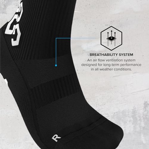 SENDA Gravity Performance Grip Socks with Non-Slip Technology, Soccer, Running, Basketball, Unisex, Crew Length, 04