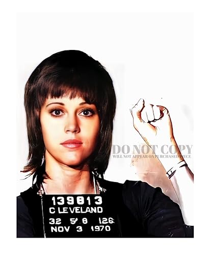 Impresión artística de Jane Fonda 11x14, foto rara de arresto y póster de icono americano