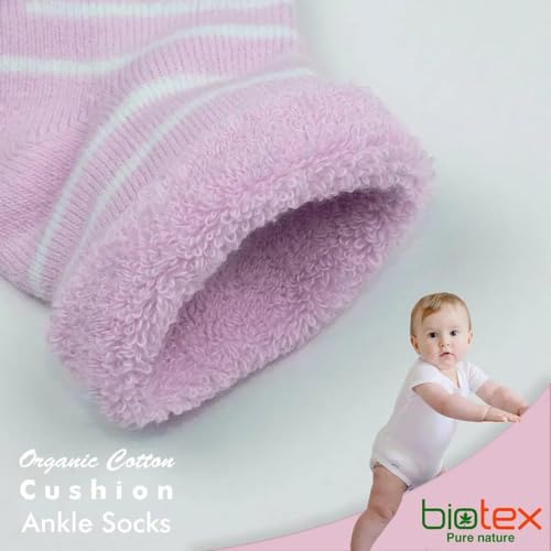 3 Pairs Baby Girl and Boy Organic Cotton Socks in Gift Box, Cushion, Newborn Infant Toddler Terry Socks, 0-12 Months4
