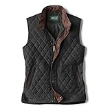 Orvis RT7 Quilted Vest for Men - Versatile Diamond-Quilted Thermoregulating Polyester Weave with Zip and Button Placket, Black - XX-Large