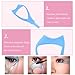 2 Pcs 3 in 1 Eyelash Tool Mascara Applicator Comb Guide and Brush Curler Plastic Eye Makeup Tool Set (Pink + Blue)