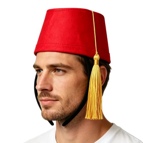 Turkish Hats for Men Comfort Felt – Traditional Outfit Headband Maroon Felt