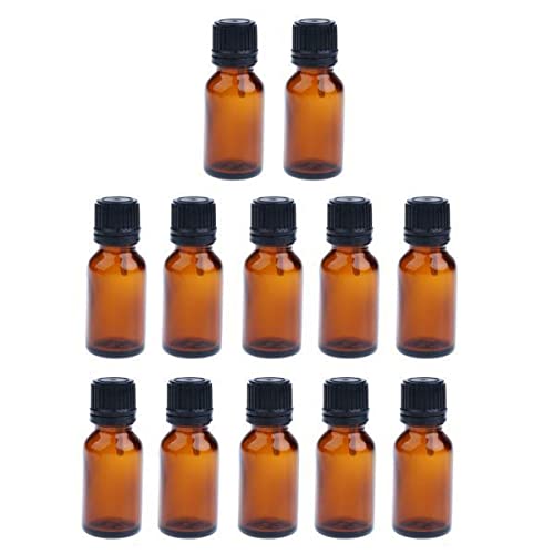 Bnf® 2x12 Pieces Glass Essential Oil Refillable Brown Amber Bottles for Travel 15ML Health & Beauty & Alternative Remedies Aromatherapy-image-4