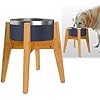 Dog bowl stand 12 inch high ideal for medium to large breeds adjustable width slanted feet elevates food bowls and slow feeders raises water fountains and dispensers bamboo stand only  urban country home decor