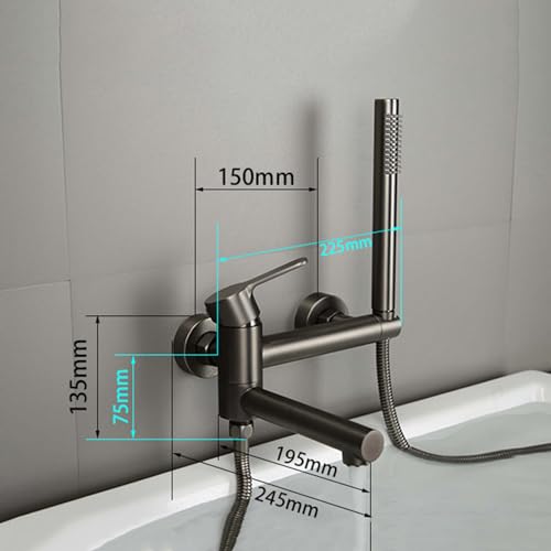 Mitigeur mural pour baignoire blanc avec accessoire de douche complet - 5