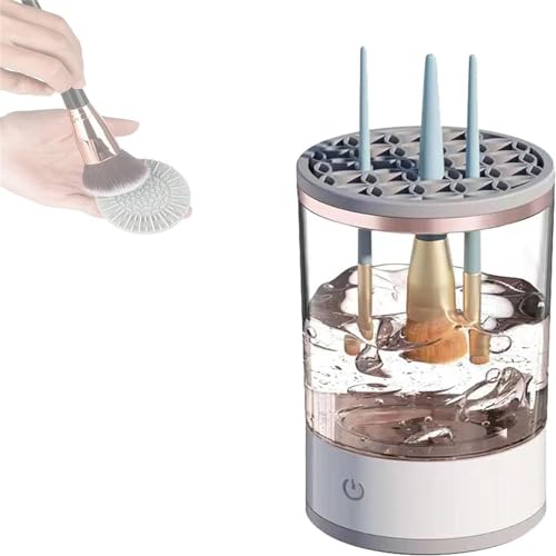 Electric Makeup Brush Cleaner Automatic Cosmetic Brush Cleaner Makeup Cleaning Tools Brush Cleaner Machine Suitable for All Size Makeup Brushes, Gifts for Girls Women /468 (Size : White)