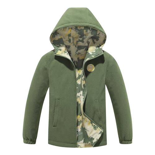 Image of MGEOY Kids Rain Jacket, Waterproof Lightweight Hooded Windbreaker for Boys Girls 4-14Y