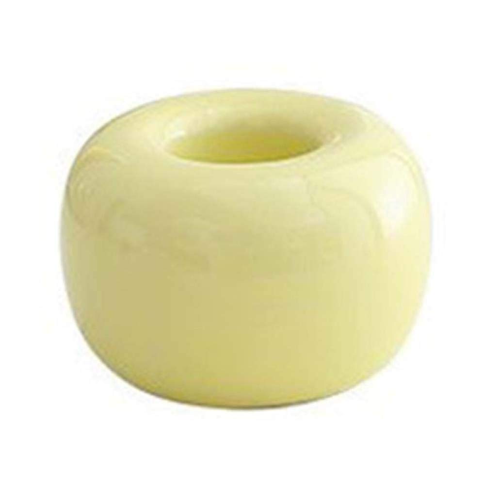 Porte-brosse à dents céramique jaune à base drainante pour étagère douche