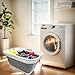 SAMMART 30L (8 gallon) Collapsible 3 Handled Plastic Laundry Basket - Foldable Pop Up Storage Container/Organizer - Space Saving Hamper/Basket (White/Grey)