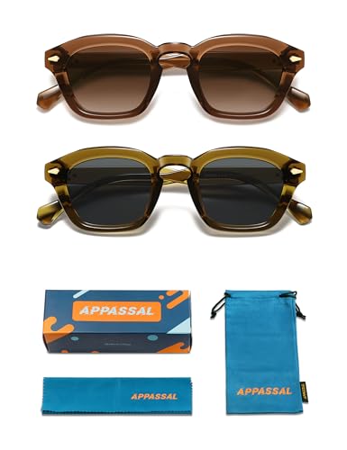 Image of Appassal Small Retro Square Sunglasses for Women Mens Rectangle Sunnies AP3680