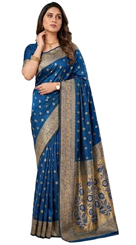 Image of C J Enterprise Women's Banarasi Saree Pure Kanjivaram Style Silk Saree With Blouse Piece for Wedding (Pari-160)