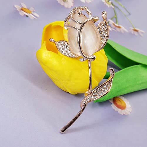 Image of Lavender flower brooch crystal rhinestone tulip brooch elegant accessories jewelry women brooches and pins fashion jewelry wedding flowers lapel pin