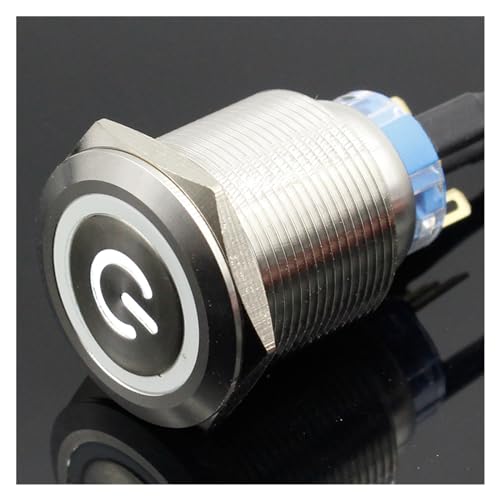Bouton d'alimentation étanche 22mm inox avec LED blanche pour un contrôle sécurisé