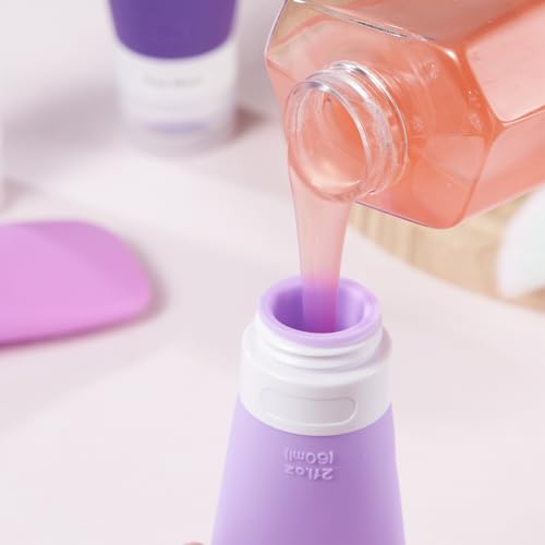 Image of INSFIT Travel Bottles for Toiletries, TSA Approved 3oz Travel Size Containers, BPA Free Leak Proof Squeezable Silicone Tubes for Shampoo Conditioner Lotion Body Wash with Labels