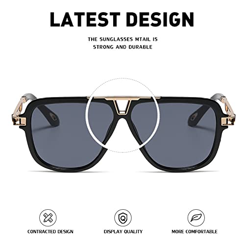 CGZWFERA-Retro Large Frame Sun Glasses Shades Casual Sunglasses Men's Sunglass Eyewear2