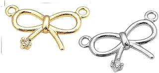 New 2026 18K Gold Color Brass Bow-Knot Charrms Pendants Necklace Earrings DIY Jewelry Accessories Official-Website