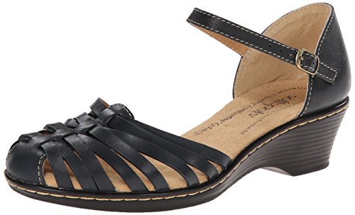 Comfortiva Tatianna - Soft Spots - Sandals for Women - Leather Upper - Adjustable Ankle Strap - Lightweight Navy 6.5 M (B)