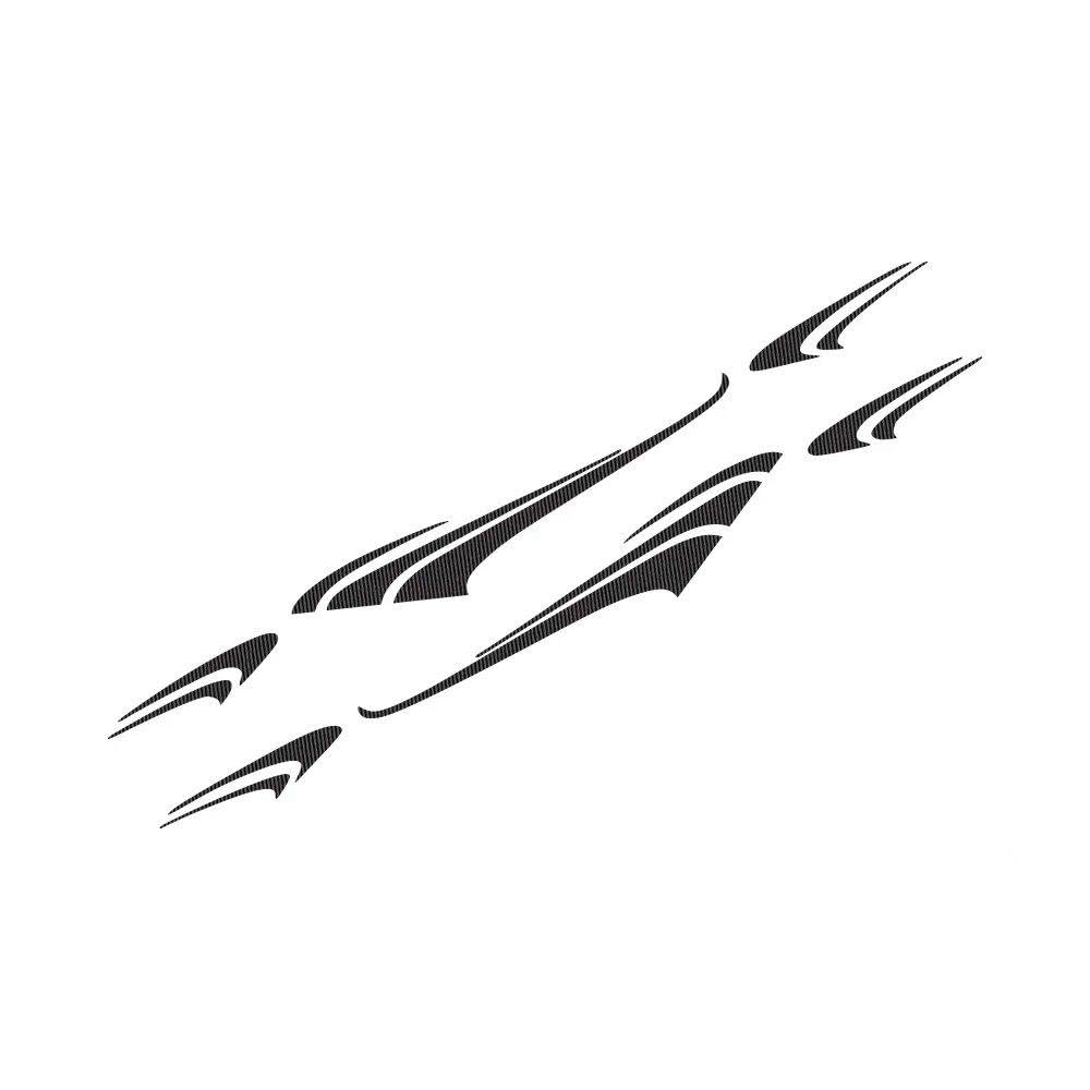 6PCS Car Side Door Striped Stickers Auto Body Graphic DIY Decoration Vinyl Decals(Carbon Fiber)