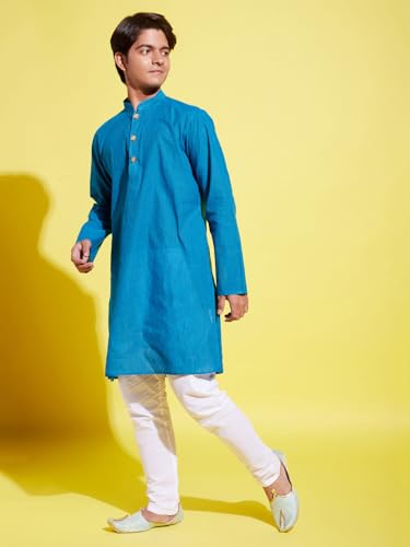 Image of VASTRAMAY Boy's Pure Cotton Solid YUVA Kurta Pyjama Set