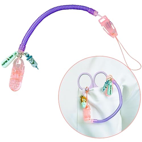 Nurse is Love Porta Tijeras Enfermeria, Muelles de Silicona y Clip Sujetador Facil Acceso a Tijeras | Cadena Tijeras Identificativas Seguras para no Olvidar Tijeras| Regalos para enfermeras |