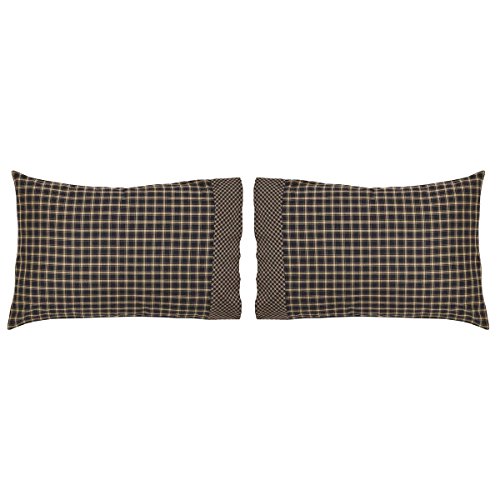 VHC Brands Beckham Cotton 21×30 Standard Pillow Case Set of 2 Black