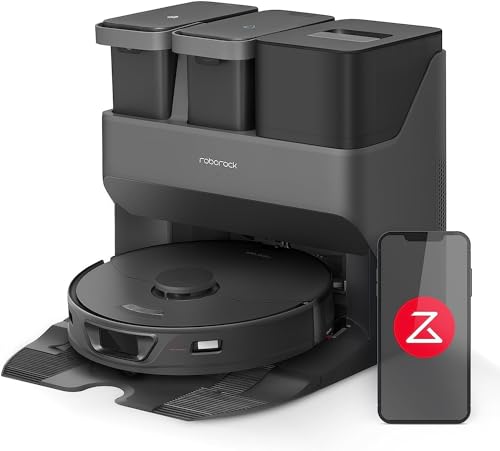 roborock S7 Max Ultra Saug- & Wischroboter mit All-in-One Station (Saugleistung 5500Pa 180min Akkulaufzeit 350ml Staub-/ 200ml Wassertank Ultraschall-Wischfunktion App-/Sprachsteuerung) Schwarz
