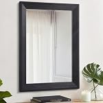 AAZZKANG Black Wall Mirror with Wood Framed Rectangle Decorative Hanging Mirror for Bedroom Bathroom Living Room