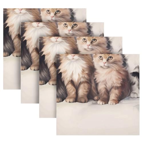 Servilletas de Tela Cats 6 unidades 20 x 20 pulgadas miniatura 7