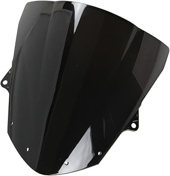 Black Windscreen Windshield Double Bubble Compatible for Kawasaki ZX6R/ZX600 ZX-6R 2009-2014,ZX-10R 2008 2009 2010