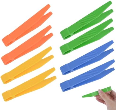8 Pinzas de Plástico Con Clip de Colores Para Niños, Punta Plana Para Entrenamiento Sensorial de Habilidades Motoras Finas y Manualidades