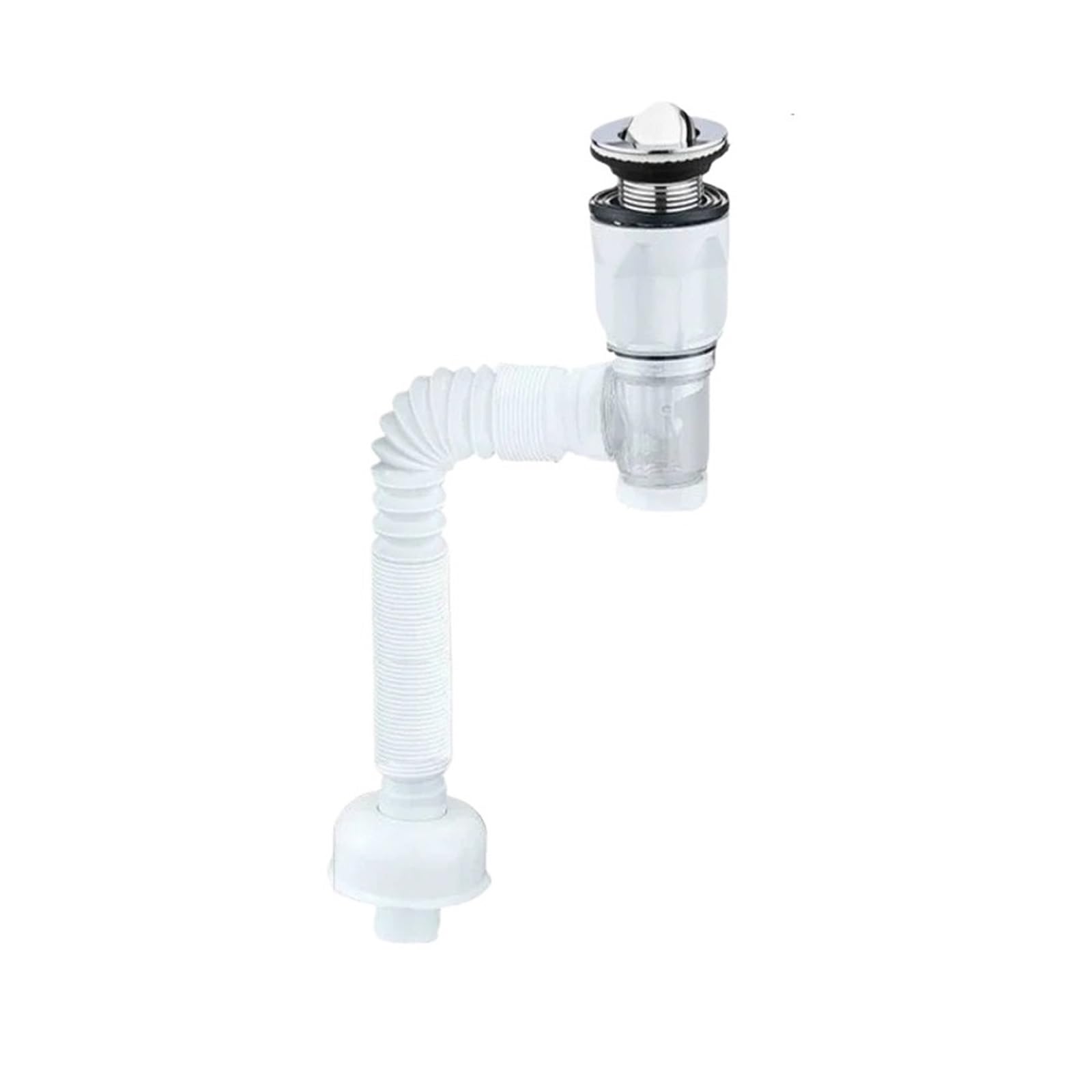 Qjzkwxalmp White Flip Cover Flip Top Drain Pipe Set Kitchen Sink Retractable