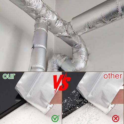 Image of Aluminum Foil Tape 2 Inch x 99Ft (3.9 Mil) Heavy Duty Waterproof High Temperature Sealing and Patching for Ductwork Furnace HVAC Indoor Outdoor Repairs