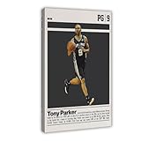 GJHTQLP Tony Parker Poster sur toile pour chambre � coucher, bureau, chambre, cadeau 30 x 45 cm