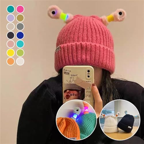 Zureto Cute Glowing Little Monster Knit Hat, Monster Tentacle Hat, Winter Parent-Child Cute Glowing Little Monster Knit Hat3