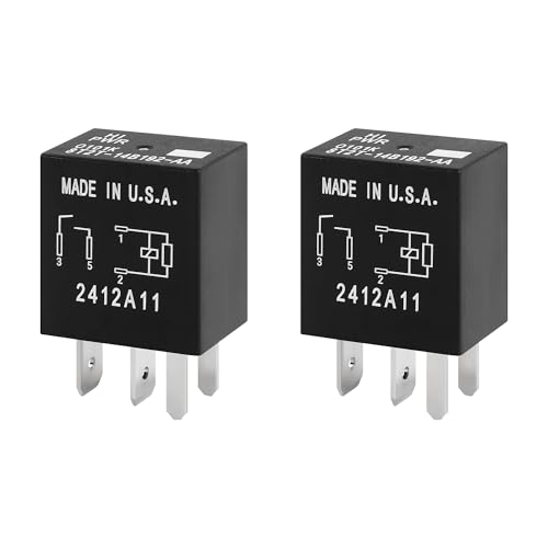 2PCS Car Relay Replacement OEM# 8T2T-14B192-AA,Multi-Purpose 4 Pin Relay Automotive Relays for Cars Compatible with Ford Lincoln,Standard 12 Volt Car Relays Car Accessories