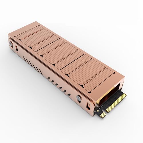 Pure Copper M.2 2280 SSD Heatsink M.2 Hard Drive Heatsink Radiator Efficient Heat Dissipation SSD Cooling with Thermal Pad (Model 3)