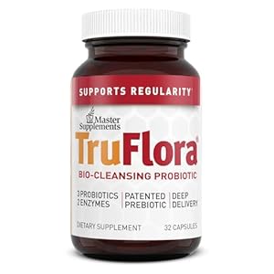 Master Supplements 32 Capsules – Blend of Probiotics & Enzymes – Promotes Optimal Gut Health & Boosts Energy – Gluten Free – 32 Servings