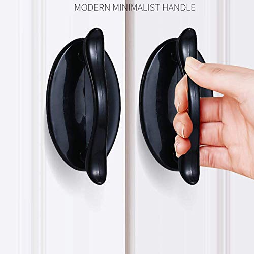 Vpang 4 Pcs Self-Stick Drawer Knobs Push Pull Helper Instant Cabinet Drawer Handle Helper Kitchen Cabinet Door Window Drawer Auxiliary Pulls Convenient Opening Stick-On Handles (Black) #TOP2