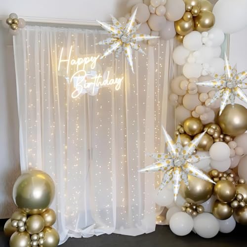 Image of Gold Polka Balloons Explosion Star Baptism Balloons Cross Baptism Party Decor Polka Christmas Party Decorations First Communion Decorations Rosary Christmas Supplies