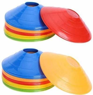 Rioff Disc Cones Set Space Marker - Agility Soccer Cones for Training, Football, Kids, Sports, Field Cone Markers (20 Cones)