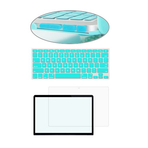 TOJIA Compatible with MacBook Pro 15 Case with CD-ROM Older Version A1286, 4 in 1 Plastic Hard Snap on Case with Keyboard Skin Screen Protector for Mac Book Pro 15 inch Release 2010-2012, Turquoise