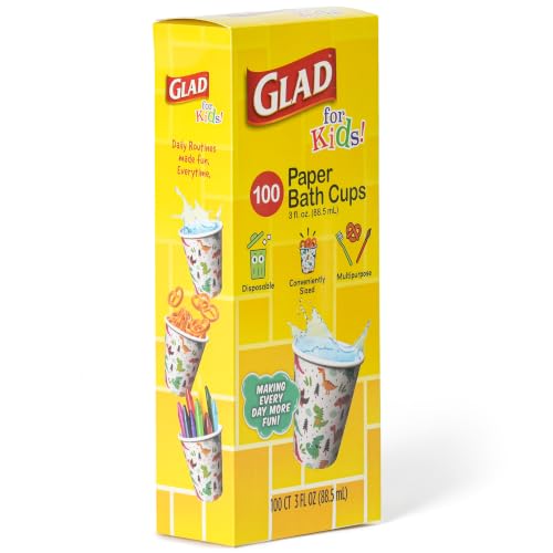 Glad for Kids Dinosaur Disposable Paper Bath Cups, 3 Oz, 100 Count - image 7