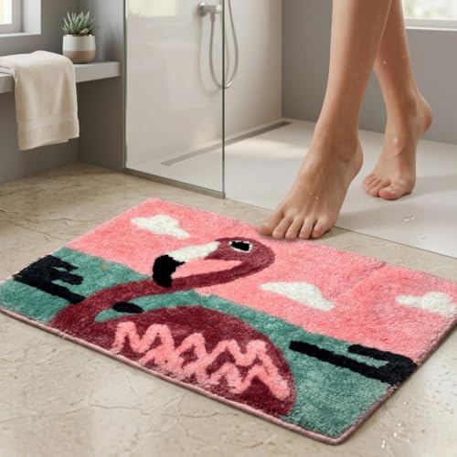 Image of Dream Weaverz 2000 GSM Soft Microfiber Bath Mat - Quick Dry Anti-Skid Water Absorbent Floor Rug, Machine Washable Non Slip Door Mat for Bathroom & Bedroom (40 x 60 cm)