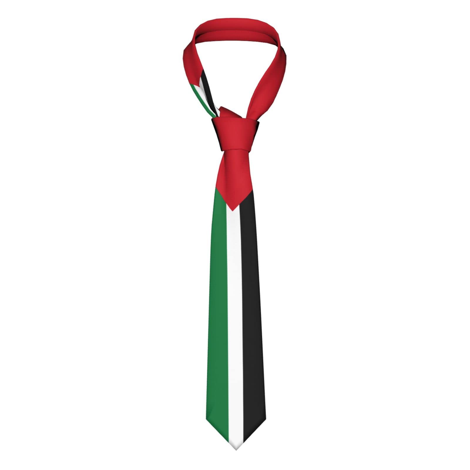 DABOYOZHZH Palestine Flag 5 Striped Necktie Men'S Neck Ties Mens Party Business Neckties Soft Skil Tie