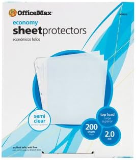 Just Basics Top-Loading Sheet Protectors, Lightweight, Semi-Clear, Box of 200