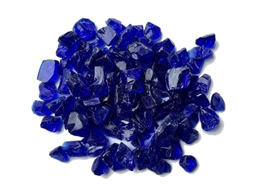 Hiland RGLASS-OB Propane Gas Fire Pit Glass in Ocean Blue, Extreme Tempature Rating, Good for Propane or Natural Gas, 10 Pounds
