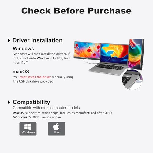 Image of G-STORY Triple Laptop Screen Extender, 14 inch FHD 1080P Portable Laptop Extended Monitor, One Cable Connect Dual Screen Monitor (Without Fan Dual Screen)
