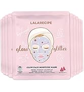 LALARECIPE Glow Face Moisture Mask – Hydrating &amp; Cooling Hydrogel Facial with 8-Hyaluronic Acid, ...
